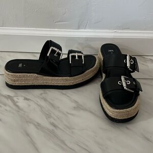 Zara platform buckle sandal